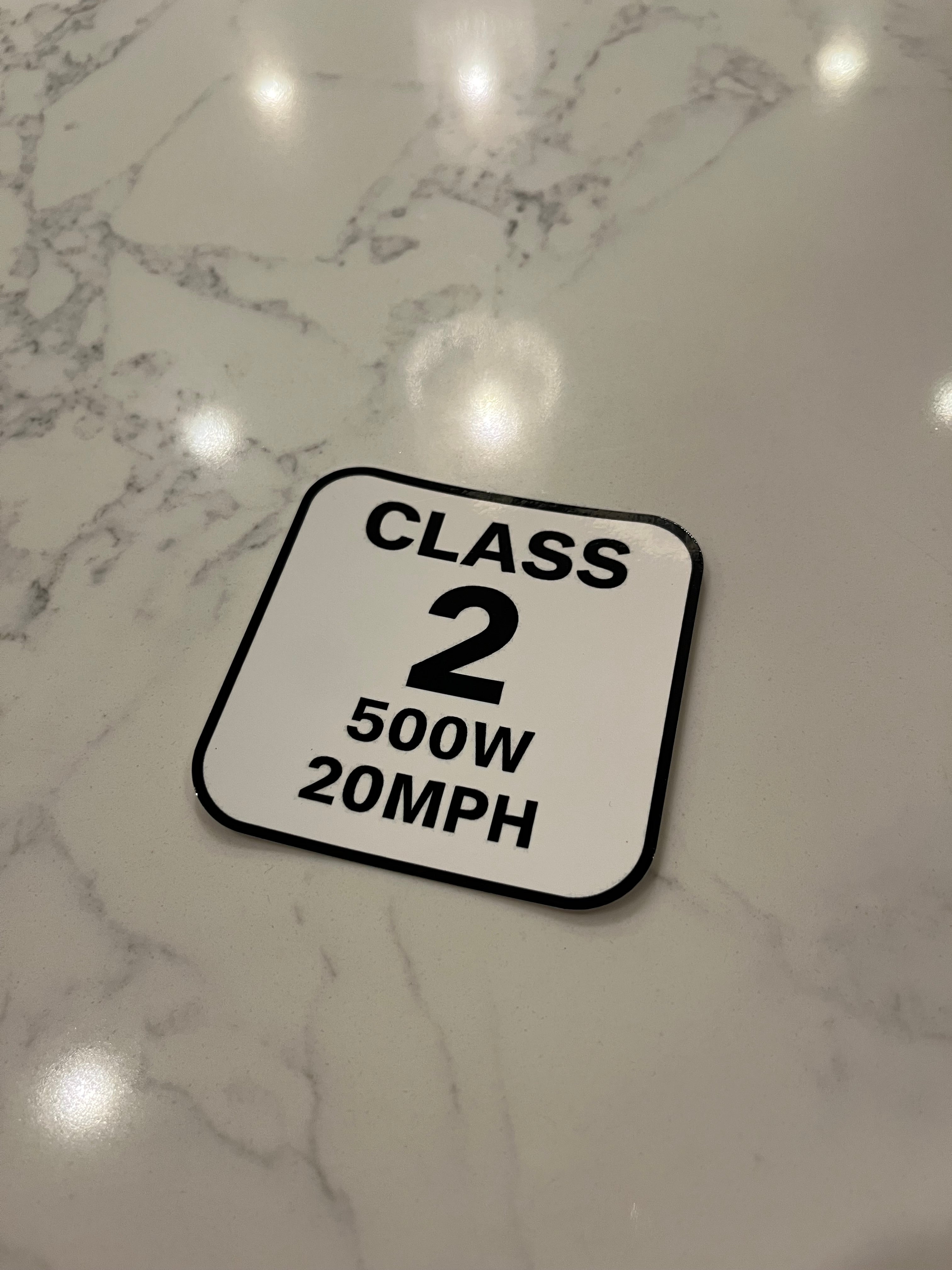 Class 2 E-Bike Stickers