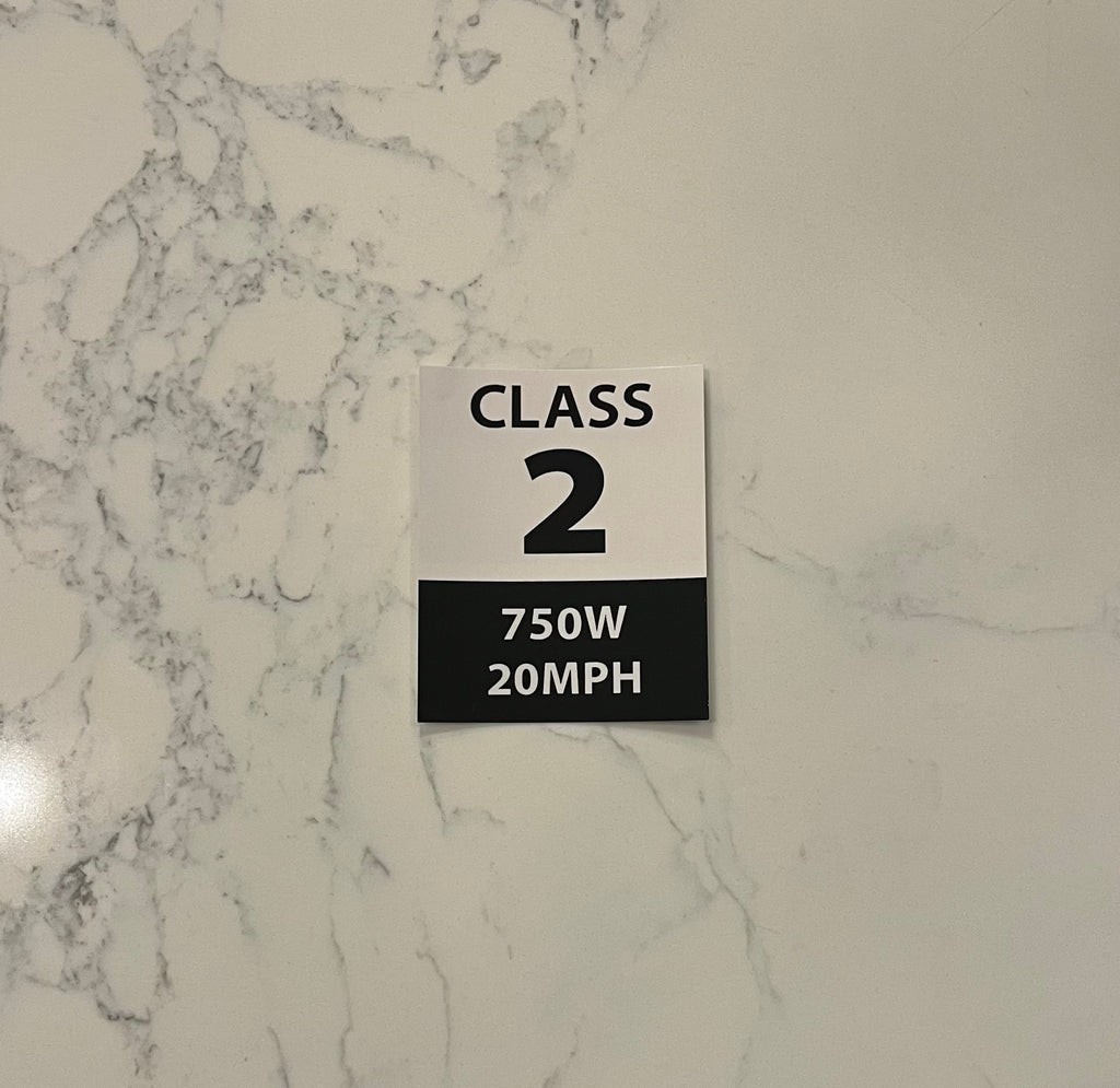 Class 2 E-Bike Stickers