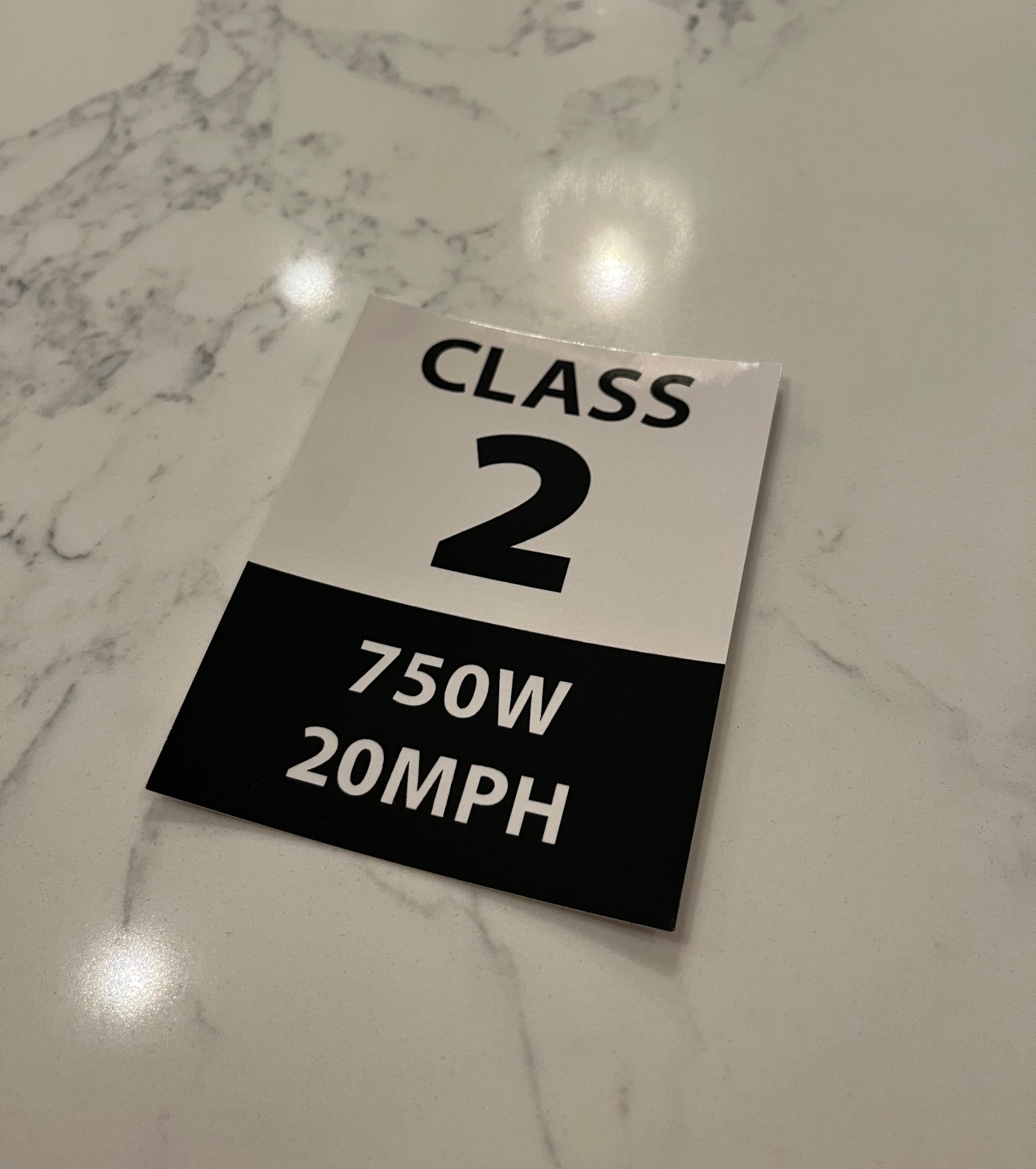 Class 2 E-Bike Stickers
