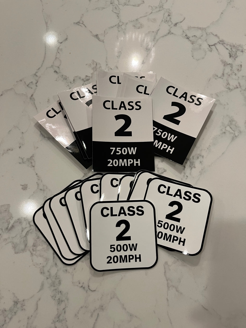 Class 2 E-Bike Stickers