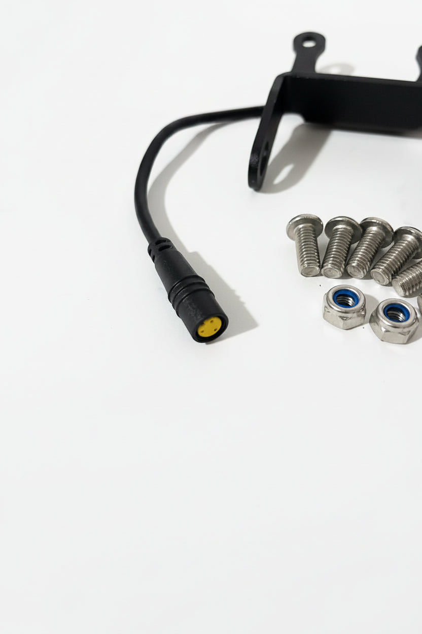 ER Moto Baja-style dual-lens LED light kit for Super 73 — plug and play connnector, black housing, with mounting hardware