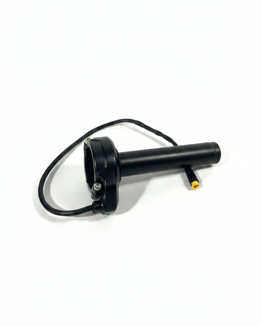 Surron-style metal throttle with wiring harness and yellow connector for Super73 — ER Moto