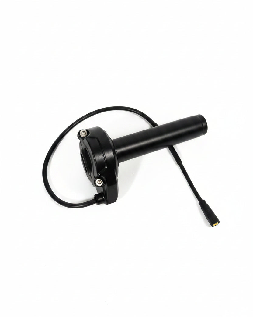Surron-style metal throttle with handlebar clamp and wiring harness for Macfox — ER Moto