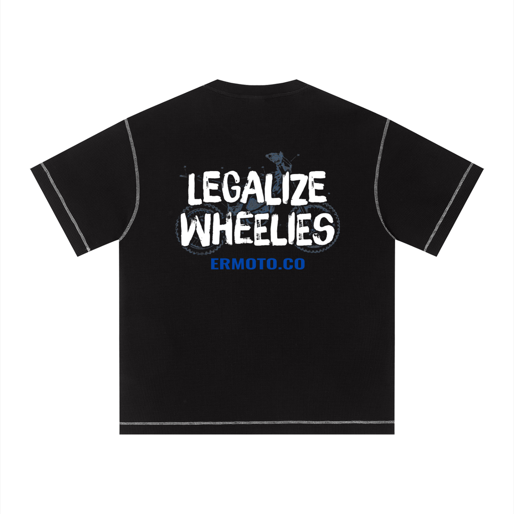 ER Moto Legalize Wheelies Unisex Sunfade Boxy T-Shirt