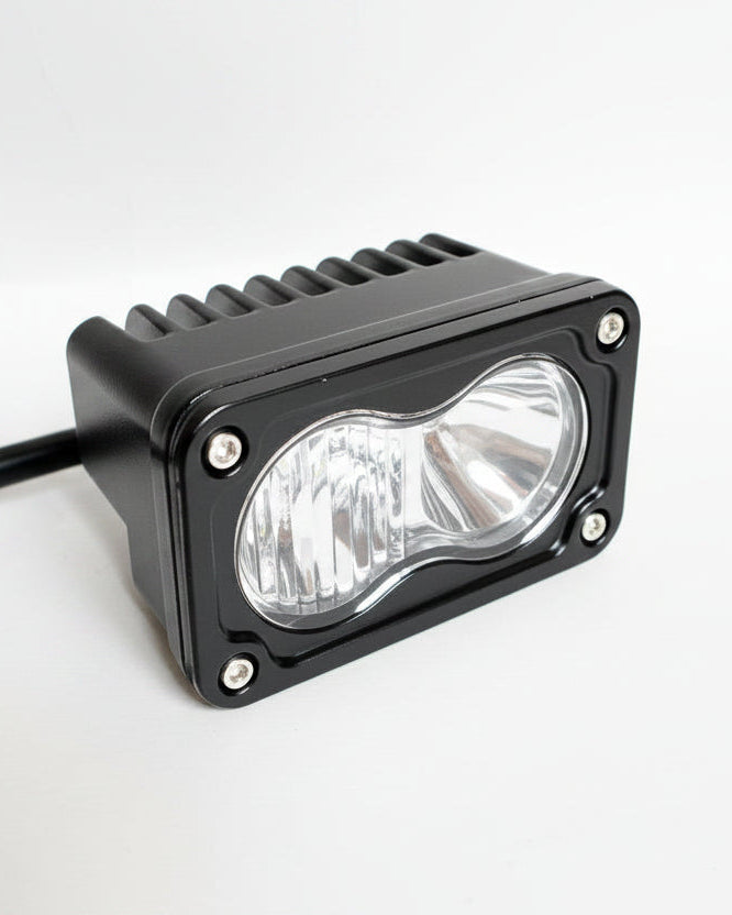 Baja-style dual-lens LED light — clear lens option, aluminum IP68 housing